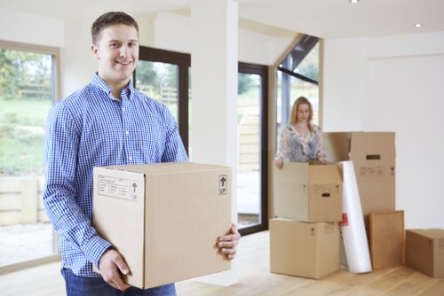 Packed household items ready for a central London relocation