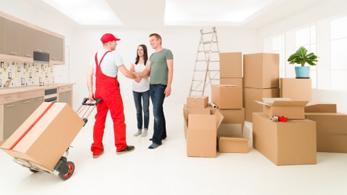 Commercial relocation using a moving truck in Soho for office items